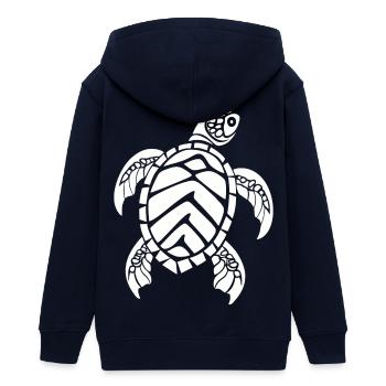 Tortue marine - Veste à capuche ado bio Stanley/Stella - marine - Dos - AI Model Teenager Male light (155cm)
