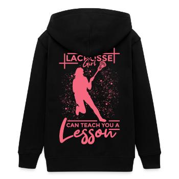 Lacrosse Mädel - Teenager Organic Kapuzenjacke Mini Cultivator von Stanley/Stella - Schwarz - Hinten - AI Model Teenager Male light (155cm)