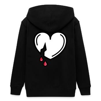 Bloody Love - Teens Organic Zip-up Hoodie by Stanley/Stella - black - Back - AI Model Teenager Male light (155cm)