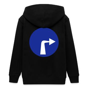 droit tourner le trafic panneau voiture cadeau idée - Veste à capuche ado bio Stanley/Stella - noir - Dos - AI Model Teenager Male light (155cm)
