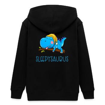 Dino dort fatigué - Veste à capuche ado bio Stanley/Stella - noir - Dos - AI Model Teenager Male light (155cm)