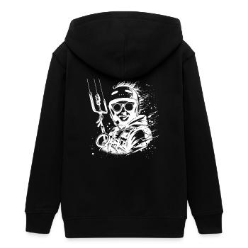 Cooler Kite Surfer Mann Wind Surfen am Himmel - Teenager Organic Kapuzenjacke Mini Cultivator von Stanley/Stella - Schwarz - Hinten - AI Model Teenager Male light (155cm)