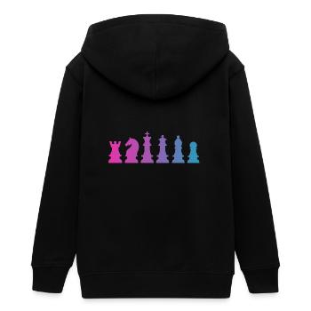 Schachfiguren Schach Spiel Geschenk idee Spieler - Teenager Organic Kapuzenjacke Mini Cultivator von Stanley/Stella - Schwarz - Hinten - AI Model Teenager Male light (155cm)