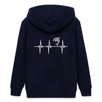 Herzschlag für knuffige Delfine - Teenager Organic Kapuzenjacke Mini Cultivator von Stanley/Stella - Navy - Hinten - AI Model Teenager Male light (155cm)