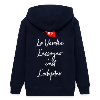 La Vendée 85 L'essayer c'est adopter - Veste à capuche ado bio Stanley/Stella - marine - Dos - AI Model Teenager Male light (155cm)