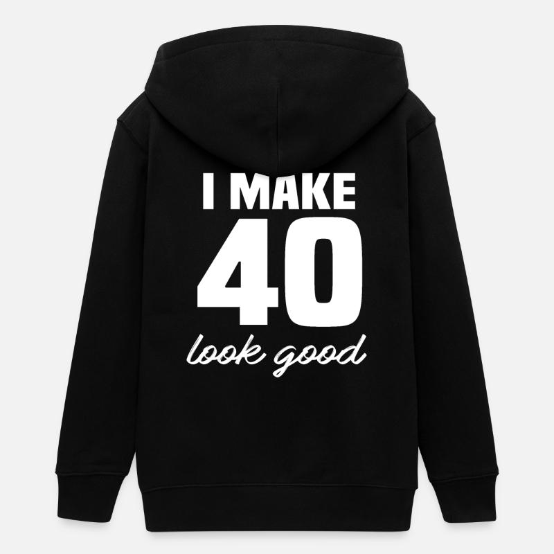 40 ans - Veste à capuche ado bio Stanley/Stella - noir