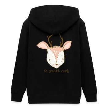 le petit cerf - Teenager Organic Kapuzenjacke Mini Cultivator von Stanley/Stella - Schwarz - Hinten - AI Model Teenager Male light (155cm)