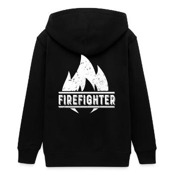Firefighter Firefighting Feuer Feuerwehr Brand - Teenager Organic Kapuzenjacke Mini Cultivator von Stanley/Stella - Schwarz - Hinten - AI Model Teenager Male light (155cm)