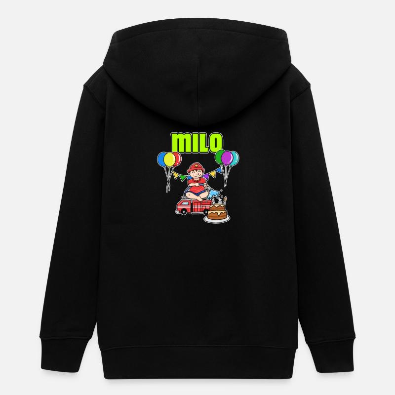 cadeau sapeurs-pompiers Milo - Veste à capuche ado bio Stanley/Stella - noir