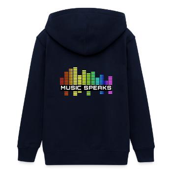 Music speaks - The music is in charge - Teens Organic Zip-up Hoodie by Stanley/Stella - navy - Back - AI Model Teenager Male light (155cm)