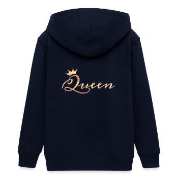 Königin Queen - Teenager Organic Kapuzenjacke Mini Cultivator von Stanley/Stella - Navy - Hinten - AI Model Teenager Male light (155cm)