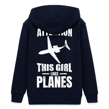 Cette fille aime les avions - Veste à capuche ado bio Stanley/Stella - marine - Dos - AI Model Teenager Male light (155cm)