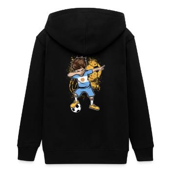 Argentinien Fußball Nationalmannschaft WM - Teenager Organic Kapuzenjacke Mini Cultivator von Stanley/Stella - Schwarz - Hinten - AI Model Teenager Male light (155cm)