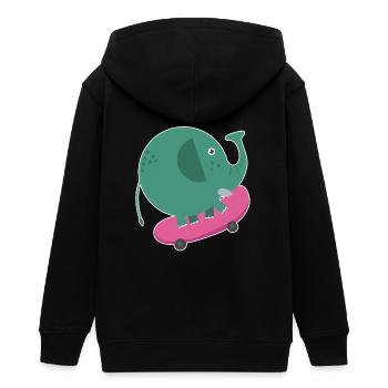 Skater Elefant - Teenager Organic Kapuzenjacke Mini Cultivator von Stanley/Stella - Schwarz - Hinten - AI Model Teenager Male light (155cm)