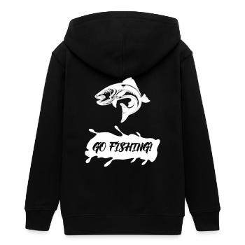 Angeln - Fischen - Angler - Fischer - Fischerei - Teenager Organic Kapuzenjacke Mini Cultivator von Stanley/Stella - Schwarz - Hinten - AI Model Teenager Male light (155cm)