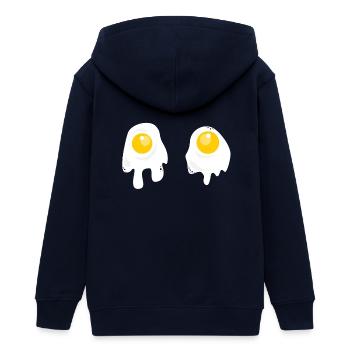 Fried Eggs - Breakfast - Teenager Organic Kapuzenjacke Mini Cultivator von Stanley/Stella - Navy - Hinten - AI Model Teenager Male light (155cm)