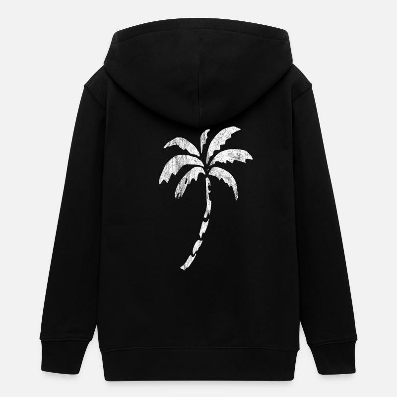 Palmier été soleil vacances plage chemise cadeau - Veste à capuche ado bio Stanley/Stella - noir