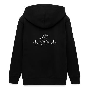 Pferd Herzschlag - Reiten Reiterin Geschenk - Teenager Organic Kapuzenjacke Mini Cultivator von Stanley/Stella - Schwarz - Hinten - AI Model Teenager Male light (155cm)