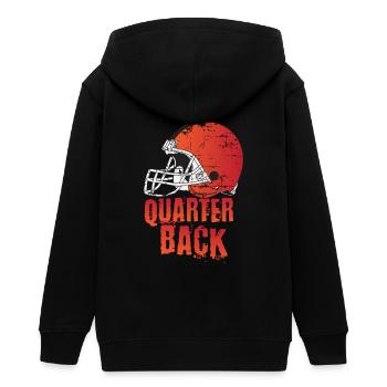 Quarterback American Football Gift Touchdown - Teens Organic Zip-up Hoodie by Stanley/Stella - black - Back - AI Model Teenager Male light (155cm)