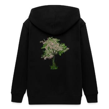 Cherry tree nature blossom spring Japan - Teens Organic Zip-up Hoodie by Stanley/Stella - black - Back - AI Model Teenager Male light (155cm)