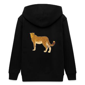 Gepard Wildlife Safari Leopard comic Geschenkidee - Teenager Organic Kapuzenjacke Mini Cultivator von Stanley/Stella - Schwarz - Hinten - AI Model Teenager Male light (155cm)