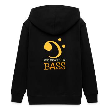 Bassschlüssel Wir brauchen Bass - Teenager Organic Kapuzenjacke Mini Cultivator von Stanley/Stella - Schwarz - Hinten - AI Model Teenager Male light (155cm)