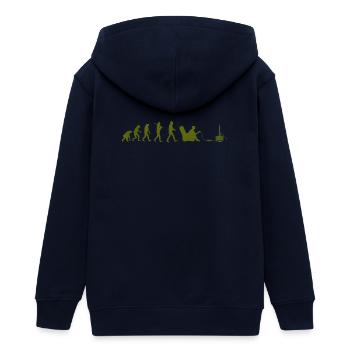 Spielerentwicklung - Teenager Organic Kapuzenjacke Mini Cultivator von Stanley/Stella - Navy - Hinten - AI Model Teenager Male light (155cm)
