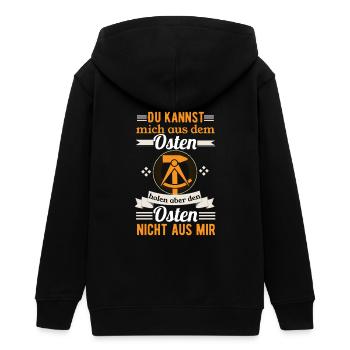 Allemagne de l’Est Ostalgie Stolzer Ostdeutscher RDA - Veste à capuche ado bio Stanley/Stella - noir - Dos - AI Model Teenager Male light (155cm)