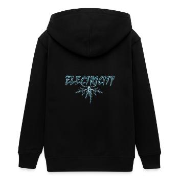 Electricity Elektrisch Strom Blitz Blitzschlag - Teenager Organic Kapuzenjacke Mini Cultivator von Stanley/Stella - Schwarz - Hinten - AI Model Teenager Male light (155cm)