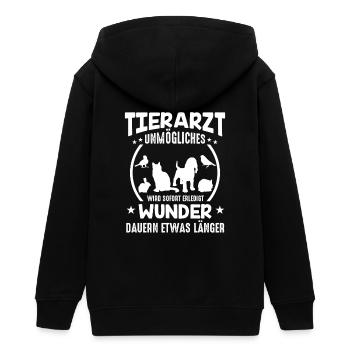 Tierarzt Unmögliches wird sofort erledigt - Teenager Organic Kapuzenjacke Mini Cultivator von Stanley/Stella - Schwarz - Hinten - AI Model Teenager Male light (155cm)