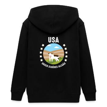 Urlaub im Allgäu Unser schönes Allgäu - Teenager Organic Kapuzenjacke Mini Cultivator von Stanley/Stella - Schwarz - Hinten - AI Model Teenager Male light (155cm)