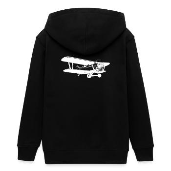 Flugzeug Propeller Doppeldecker T-Shirt - Teenager Organic Kapuzenjacke Mini Cultivator von Stanley/Stella - Schwarz - Hinten - AI Model Teenager Male light (155cm)