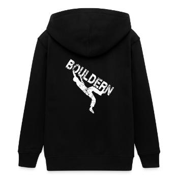 Bouldern - Teenager Organic Kapuzenjacke Mini Cultivator von Stanley/Stella - Schwarz - Hinten - AI Model Teenager Male light (155cm)