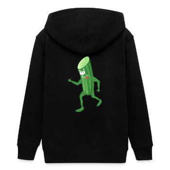 concombre - Veste à capuche ado bio Stanley/Stella - noir - Dos - AI Model Teenager Male light (155cm)