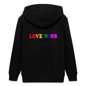 Love wins - Teenager Organic Kapuzenjacke Mini Cultivator von Stanley/Stella - Schwarz - Hinten - AI Model Teenager Male light (155cm)