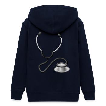 Arzt - Teenager Organic Kapuzenjacke Mini Cultivator von Stanley/Stella - Navy - Hinten - AI Model Teenager Male light (155cm)