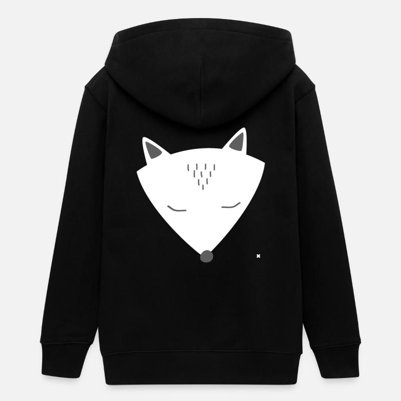 renard arctique - Veste à capuche ado bio Stanley/Stella - noir