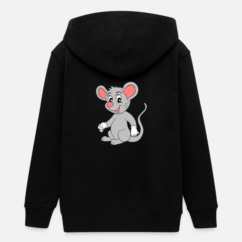souris - Veste à capuche ado bio Stanley/Stella - noir