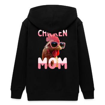 Poulet Maman Poulet Maman Femme du fermier Poules Fête des mères - Veste à capuche ado bio Stanley/Stella - noir - Dos - AI Model Teenager Male light (155cm)