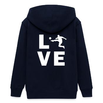 aimer le football - Veste à capuche ado bio Stanley/Stella - marine - Dos - AI Model Teenager Male light (155cm)