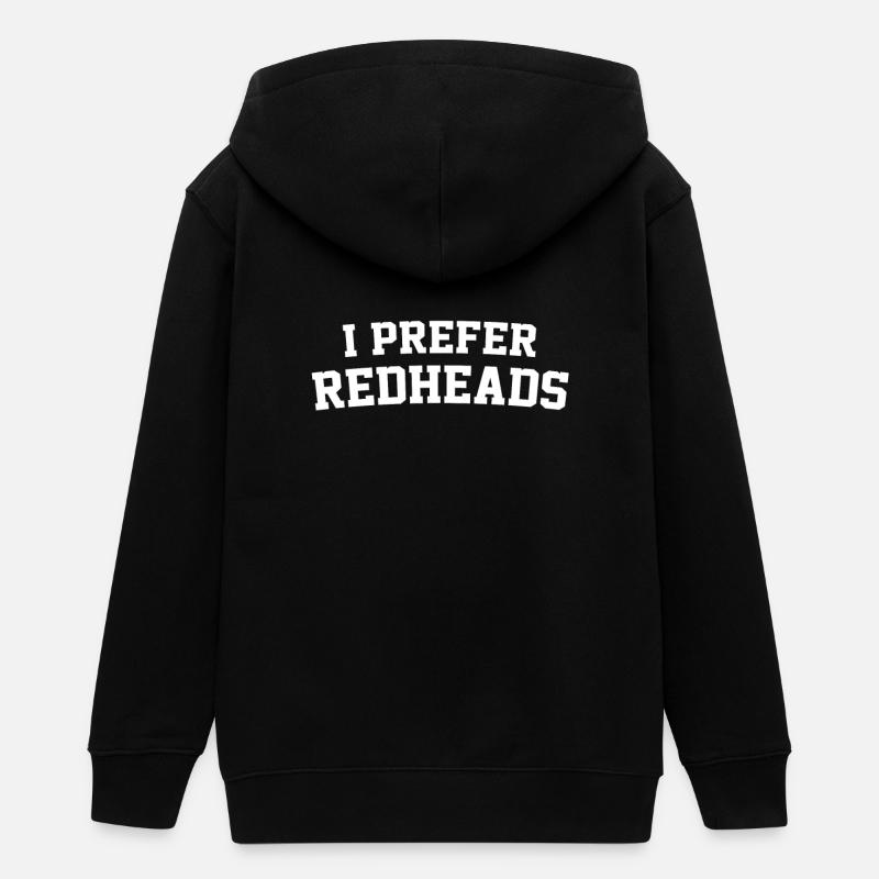 Je préfère les roux - roux au gingembre - Veste à capuche ado bio Stanley/Stella - noir