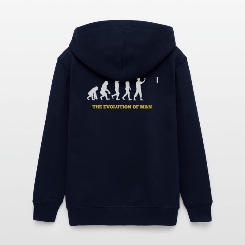 Darts - Evolution - Funny - Gift Teens Organic Zip-up Hoodie by Stanley/Stella