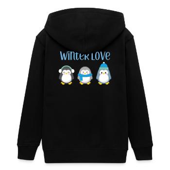 Pinguin - Winter - Geschenk - Süß - Pinguine - Teenager Organic Kapuzenjacke Mini Cultivator von Stanley/Stella - Schwarz - Hinten - AI Model Teenager Male light (155cm)