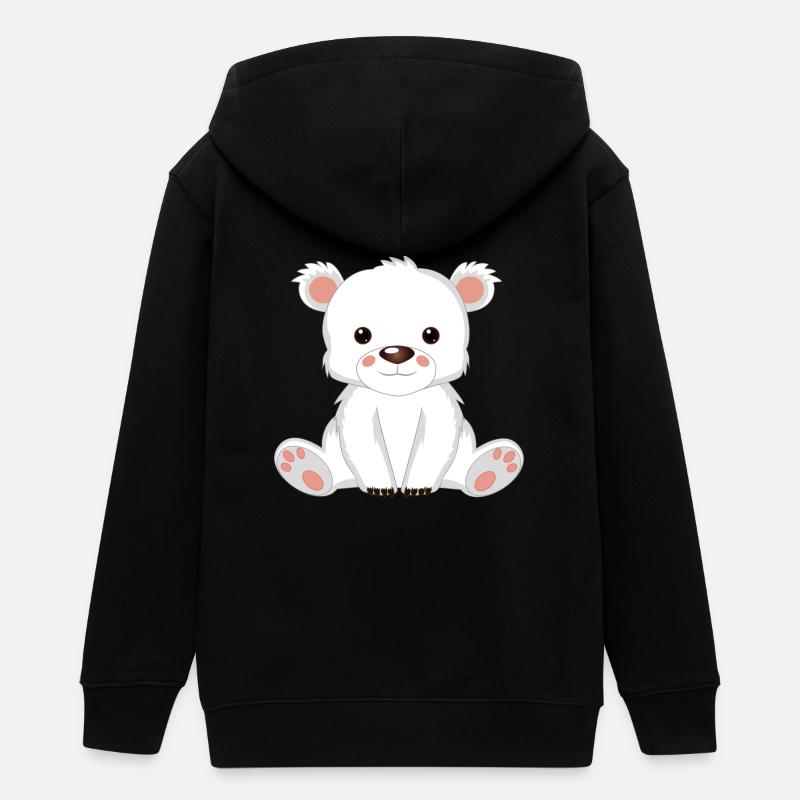 Ours polaire - Veste à capuche ado bio Stanley/Stella - noir