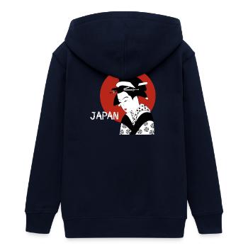 japon geisha drapeau art femme cosplay manga kimon - Veste à capuche ado bio Stanley/Stella - marine - Dos - AI Model Teenager Male light (155cm)