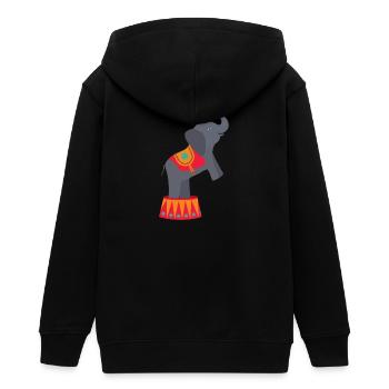 Farbenfroher Zirkuselefant - Teenager Organic Kapuzenjacke Mini Cultivator von Stanley/Stella - Schwarz - Hinten - AI Model Teenager Male light (155cm)