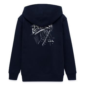 Architecture bridge - Teens Organic Zip-up Hoodie by Stanley/Stella - navy - Back - AI Model Teenager Male light (155cm)