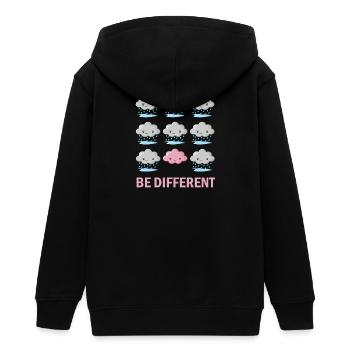 Be different - Teens Organic Zip-up Hoodie by Stanley/Stella - black - Back - AI Model Teenager Male light (155cm)