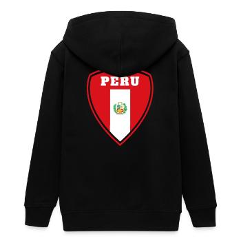 Peru Wappen / Geschenk Südamerika Flagge Lima - Teenager Organic Kapuzenjacke Mini Cultivator von Stanley/Stella - Schwarz - Hinten - AI Model Teenager Male light (155cm)