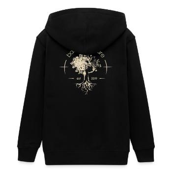 Baum Wald Natur Symbol Logo Illustration Verein - Teenager Organic Kapuzenjacke Mini Cultivator von Stanley/Stella - Schwarz - Hinten - AI Model Teenager Male light (155cm)